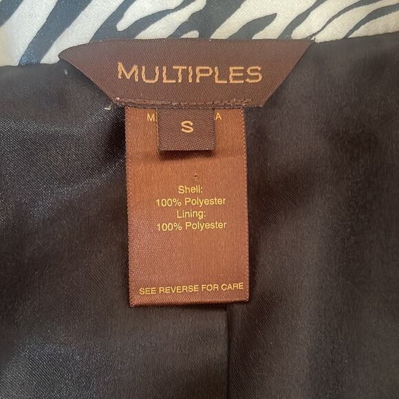 Multiples Zebra Black & White Suede Jacket size small - Picture 5 of 6